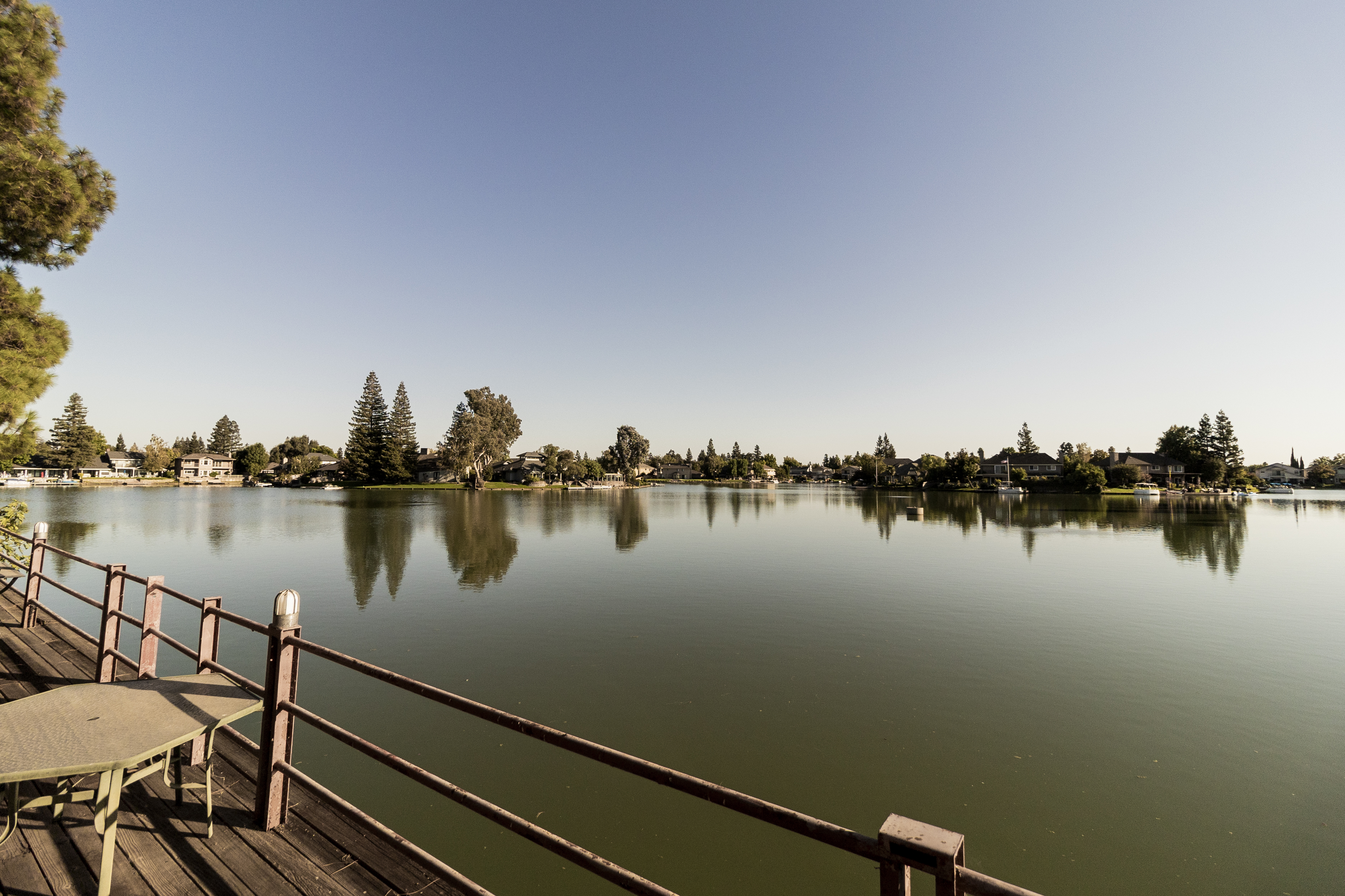 View of the lake from the deck outside the Lodi dental office
